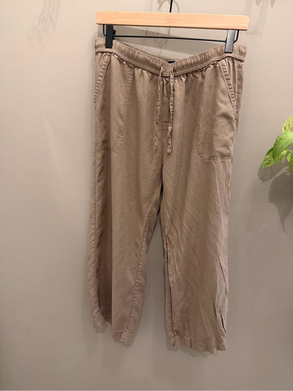 Splendid linen Casual Drawstring Pants in Beige